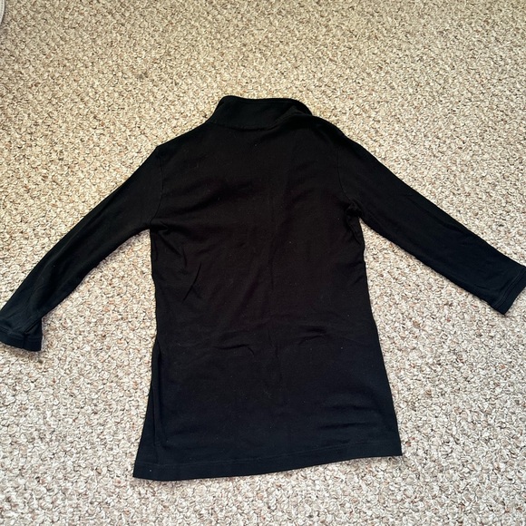 Lacoste Black 3/4 Sleeve Polo V Neck Sz S - Picture 4 of 5